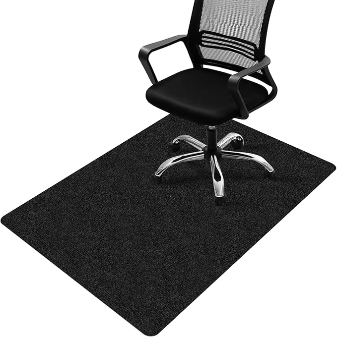 Office Chair Mat for Hardwood and Tile Floor, 55" x 35" Computer Chair Mat, Non-Slip Floor Protector, Under Desk Mat for Rolling Chair, Black