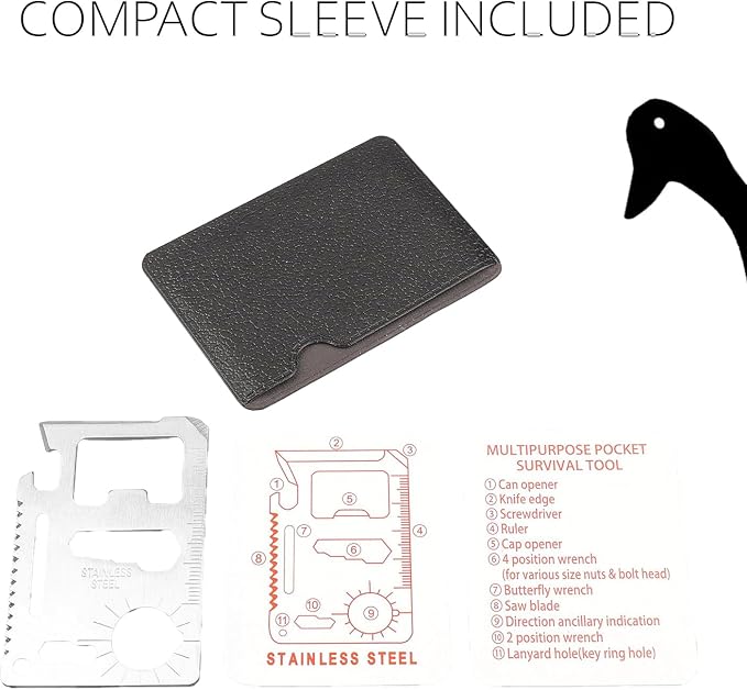 11-in-1 Multi-Purpose Pocket Survival Tool Key, 3 Pack, Stainless Steel Multi-purpose Beer Bottle Opener, Portable Survival Card Wallet Size, Gifts for Christmas, Father's Day & More