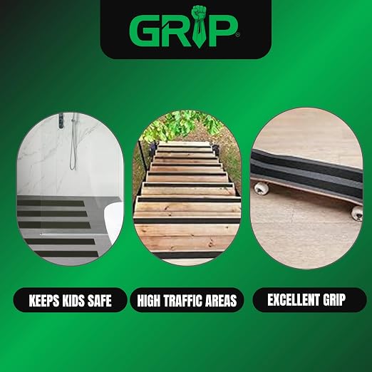 GRIP Anti Slip Tape - 80 Grit High Traction Non-Slip Tape for Stairs, Ramps, Floors, Indoor/Outdoor Use, Easy Cut & Apply, Durable for Heavy Traffic Areas (2" x 34')