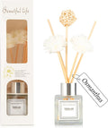 Reed Diffuser Set, 1.7 fl oz Scent Diffuser with Sticks, Osmanthus Scent for Bathroom Accessories Shelf Decor, Air Fresheners for Home, Home Fragrance Products, House Office Room Decor Aesthetic Gift