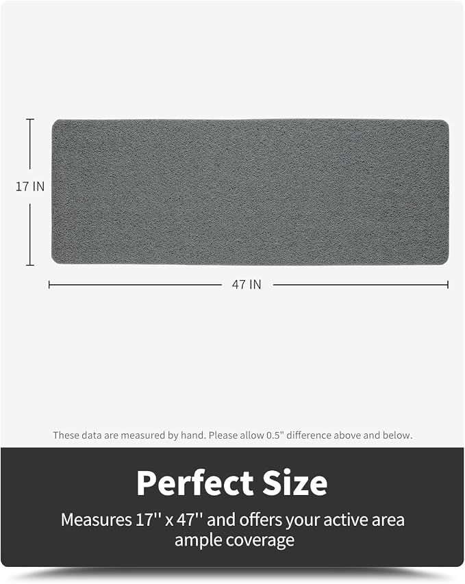 Non-Slip Bathtub Mat, 17x47 Inch Shower Mats for Bath Tub, PVC Loofah Bathroom Mats for Wet Areas, Quick Drying