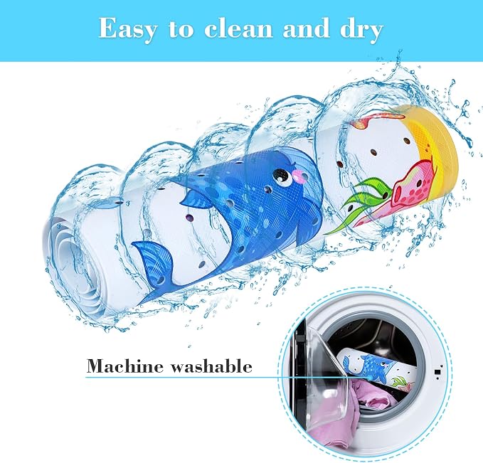 Secopad Bath Mat for Tub Non Slip, Machine Washable Anti-Slip Cartoon Baby Bathtub Shower Mat with Drain Holes and Suction Cups for Toddler & Kids (40 Inch x 16 Inch-Rectangular, New-Octopus)