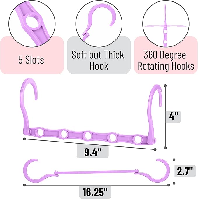 Mr. Pen- Space Saving Hangers, 8 pcs, 360° Rotating Hooks, Magic Cascading Hanger Organizer with 5 Enclosed Slots, Closet Organizers and Storage for Clothes, College Dorm Room Essentials
