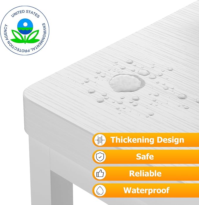 Step Stools for Adults Kids, Heavy Duty Stepping Stool Wooden Bed Step Stools for High Beds, Non-Slip 2 Bedside Foot Stool with 500 Lb Capacity for Bedroom Kitchen Bathroom Outside,Easy Assembly,White