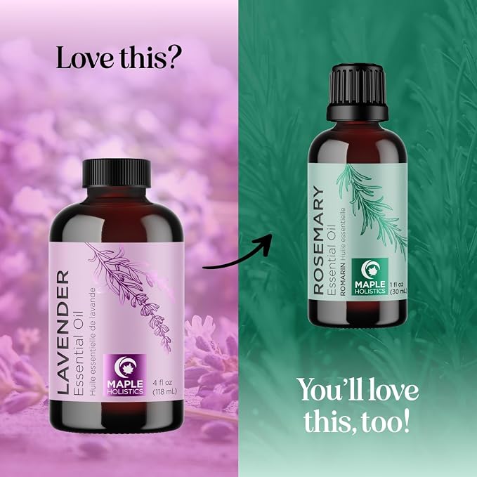 Pure Lavender Essential Oil - Lavender Oil for Hair Skin and Nails Plus Aromatherapy Diffusers Humidifiers Linens and Baths for at Home Spa Self Care - Premium Grade Non-GMO in Glass Bottle (4 Fl Oz)