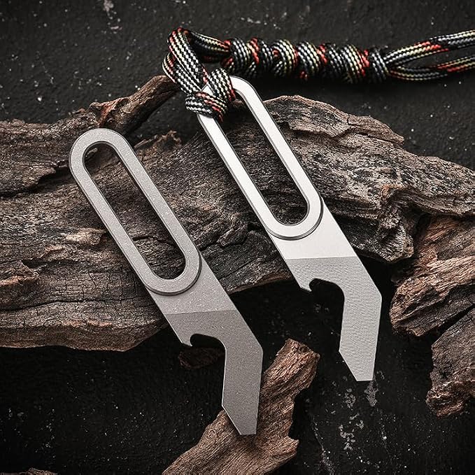 Hamans Pry Bar Bottle Opener Titanium Prybar Opener 3.54“ Pocket Multi Tool 4-in-1 Multitool Keychain 0.67oz for Daily Use