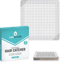 25 Pack Disposable Shower Drain Hair Catcher Mesh Stickers - Peel & Stick Drain Strainers to Prevent Clogs, Strong Waterproof Adhesive, Mess-Free Disposable Drain Covers for Shower, 6 inch, Square