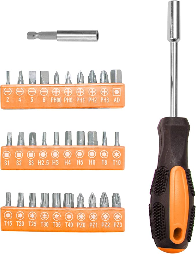 CARTMAN Home Tool Set Kit, Basic Household Hand Tools with Storage Case Light Orange