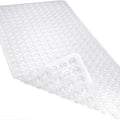Non-Slip Bathtub and Shower Mats, Power Grip Bath Mat 35 x 16.3 Inch with Suction Cups and Drain Holes for Tub Bathroom Floor Safety, Machine Washable Soft Bathmat, Clear