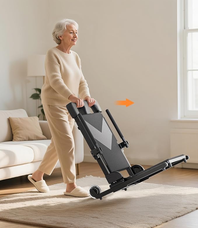 VOCIC Electric Chair Lift with Large Wheels, Ultra-Compact Chair Lift with T-Stabilized Base, Easy Mobility Design for Women & Seniors, Helps Stand from Floor, Supports 350 LBS, AX25