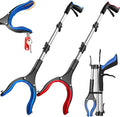 2 Pack 36 Inch Grabber Reacher Tool for Seniors, Foldable Reacher Grabbers Pickup Stick with Anti-Slip 90° Rotating Jaw, 4" Wide Extended Claw with Magnet for Disabled