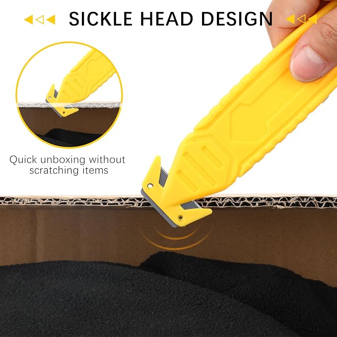 Therwen Safety Box Cutter Knife of Stainless Steel Concealed Blade Package Opener with Tape Splitter for Carton Cardboard Wrap Letter Work Bag Straps Film Utility Tool(Colorful,36 Pcs)
