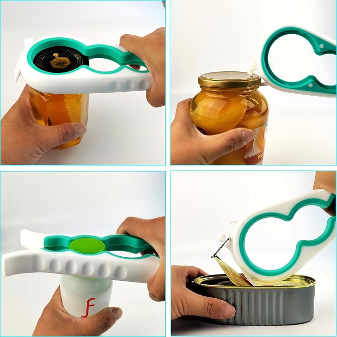 Otstar Jar Opener Bottle Opener and Can opener for Weak Hands,Seniors with Arthritis, Elderly, Jar Lid Opener Gadgets with Rubber Jar Opener Gripper Pad and Corkscrew Opener