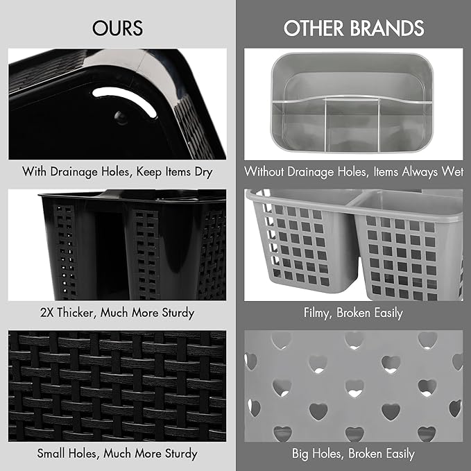 Tiawudi Portable Shower Caddy, Caddy Organizer with Handle, Plastic Shower Basket Hold Soap, Shampoo, Hair Supplies and Beauty Products, Cleaning Supplies Organizer for Home, Dorm, Shelf and Cabinet