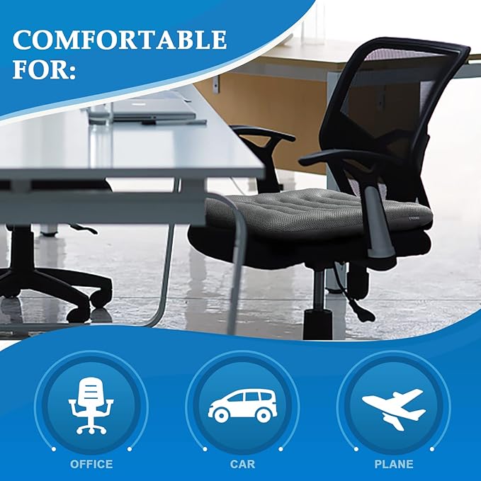 SINOSSO Excellent Support Effect Office Chair Cushion 1 Pack, Luxury Air Mesh Breathable Non-Slip Desk Computer Seat Cushion, Kitchen Dining Room Square Chair Pad (1 Count, Brown)