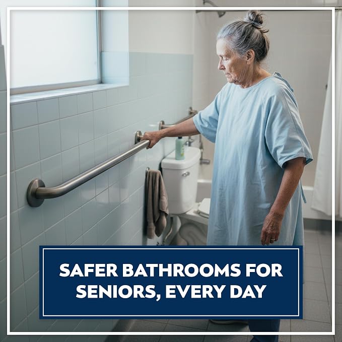 Shower Grab Bars 4 Pack – Complete Bathroom Safety Starter Bundle for Seniors – 16", 18", 24", 32" Lengths, 1.25" Diameter, 500 lb Rated – All-in-One Grab Bar Shower Safety Solution – Peened Textured