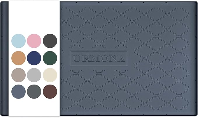 URMONA Under Sink Mat for Kitchen Waterproof, 37" x 22" Silicone Under Sink Mat for Shelf Liner Organizer, Cabinet Sink Protector Under Sink Liner for Bottom Kitchen, Bathroom(Dark Grey)