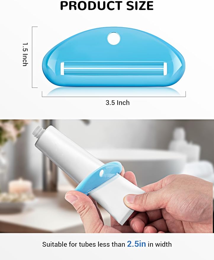 EVOULTES 4PCS Toothpaste Squeezer, Colorful Plastic Toothpaste Tube Squeezer Toothpaste Dispenser HangingTube Squeezer Tool, Toothpaste Clip for Bathroom, Suitable for Toothpaste, Cream, Cosmetics