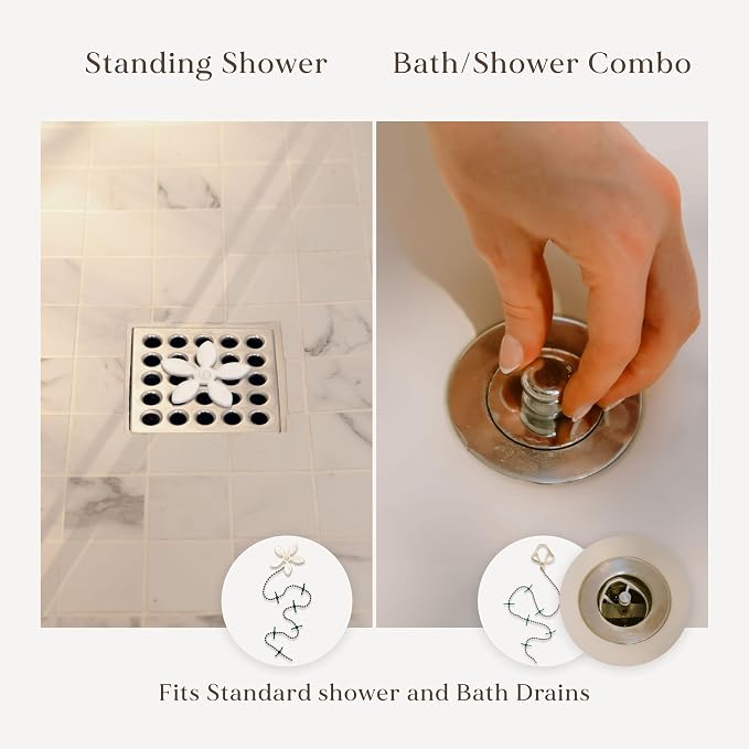 DrainWig Bathtub Drain Hair Catcher – Disposable Bathroom Hair Trap, Easy to Install in Bathtub Drain, Helps Prevent Clogs – As Seen on Shark Tank - Bathtub Accessories - Bathtub (2-Pack)