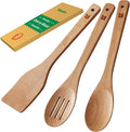 Riveira Cherry Wooden Spoons for Cooking Set of 3 – Natural Cherry Wooden Cooking Utensils, Wooden Spatula, Wooden Spoon - Premium Quality Utensil Set for Non-Toxic Cooking