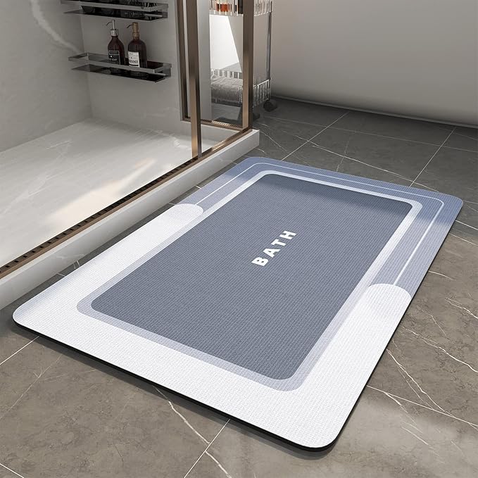 MontVoo-Bath Mat-Bath Rug Non Slip Super Absorbent Stain Resistant Quick Dry Thin Bathroom Rug-Bath Mats for Bathroom Floor Bathtub Vanity-Bathmat Bath Rug Easy Care 17"x27" Blue