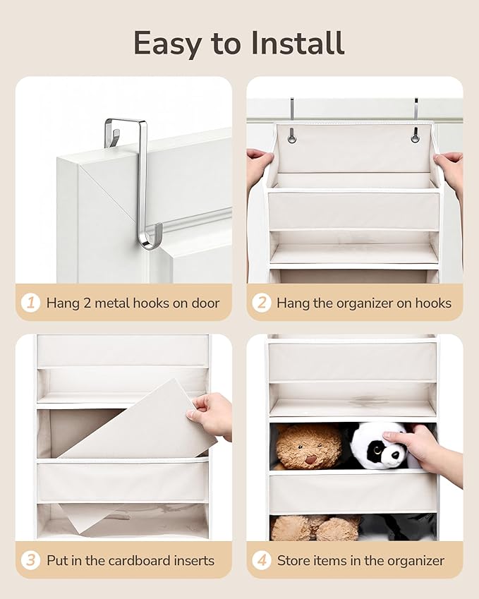 ULG 2 Pack 5-tier Over the Door Organizer Beige