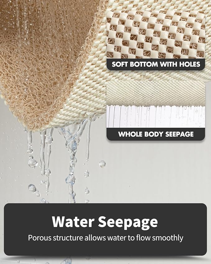 Non-Slip Bathtub Mat, 20x32 Inch, Shower Mats for Bath Tub, PVC Loofah Bathroom Mats for Wet Areas, Quick Drying