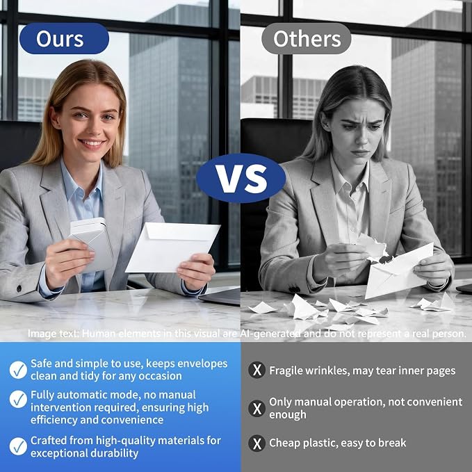 Rechargeable Electric Letter Opener Mail Opener Letter Openers Envelope Slitter Automatic Letter Opener Portable & Safe Blade Design, Universal Envelope Efficient Tool for Office Home (White)