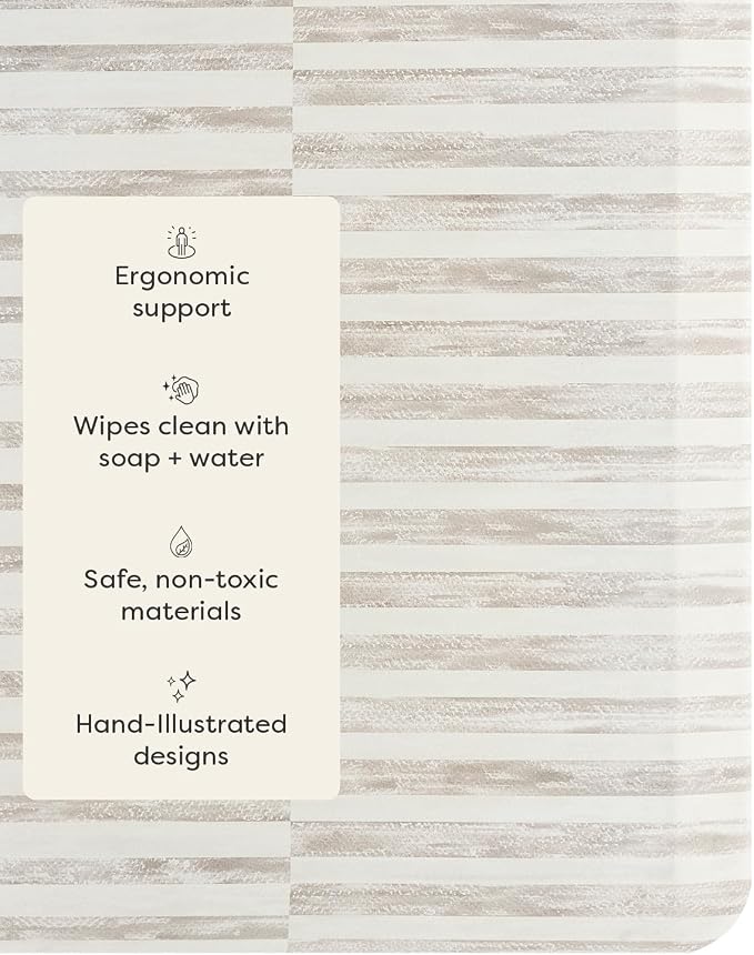 House of Noa Nama Standing Mat – Anti-Fatigue Kitchen Mats for Floor, Cushioned & Non-Slip Kitchen Comfort Mat for Standing, Thick Foam Anti-Fatigue Mat for Kitchen & Workspaces, Reese Bark 22" x 72"