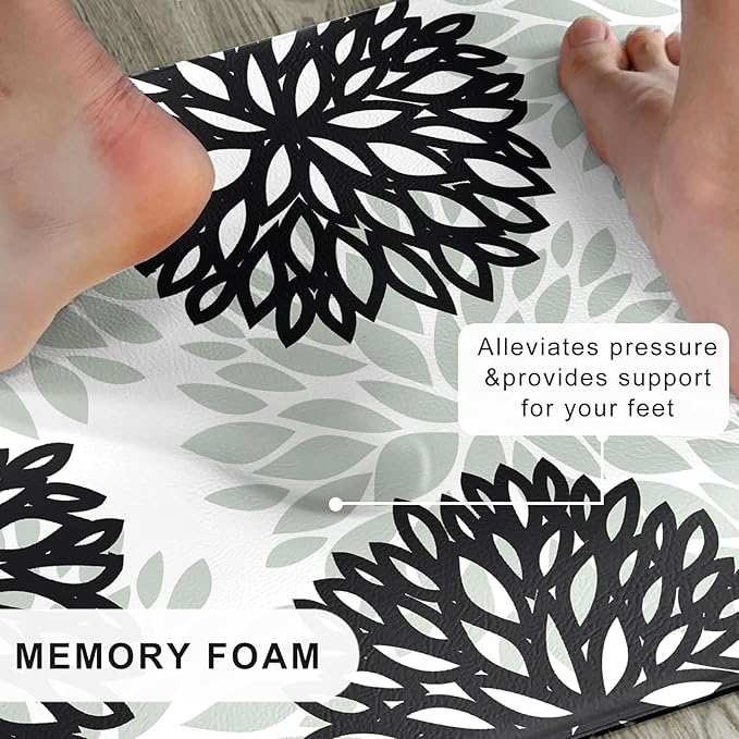 Kitchen Mats Set of 2 Cushioned Anti Fatigue Kitchen Rugs Non Slip Waterproof Kitchen Runner Memory Foam Kitchen Floor Mat Comfort Standing Mat for Sink,Office,Laundry