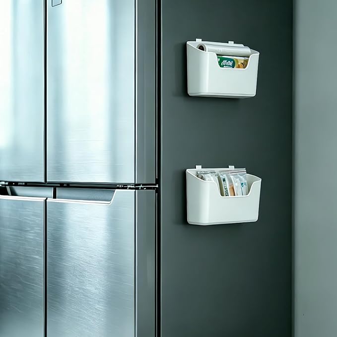 Under Sink Organizer & Wall Mount Storage Box, Multi-Use Cabinet Door Holder for Kitchen, Office, Bedside
