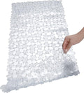 SONGZIMING Bathtub Mat Non Slip 2 Pack, 35 x 16 Inches Pebble Shower Mat with Suction Cups and Drain Holes, Bath Mat for Shower,Bathroom tub (Clear)