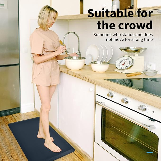 Art3d Anti Fatigue Mat - 1/2 Inch Cushioned Kitchen Mats - Comfort & Non Slip Cushion for Standing Desk, Office or Garage Floor (17.3"x28", Majolica Blue)