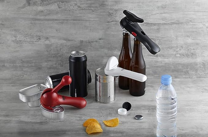 Kuhn Rikon Auto Safety Master Opener for Cans, Bottles and Jars, 9 x 2.75 inches, Black
