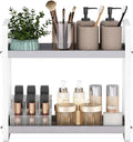 HNRLOY Bathroom Counter Organizer,Bathroom Countertop Organizer,Counter Shelf,Countertop Storage,Organization and Storage,Makeup Shelf,Sink Caddy(Grey 2 Tier)