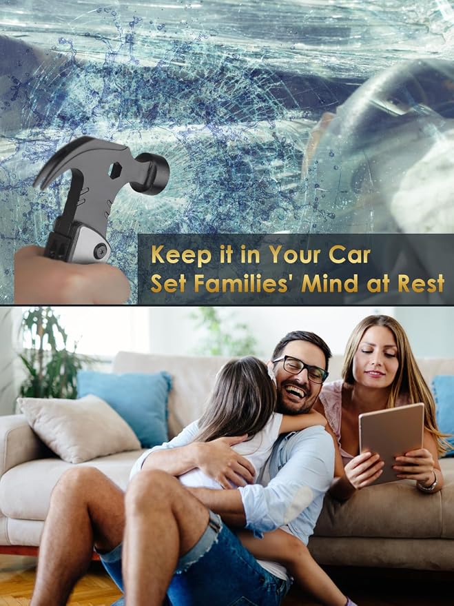 Fathers Day Dad Gifts from Daughter Son Wife, 13 in 1 Hammer Multitool, Cool Camping Accessories Survival Tools, Unique Birthday Present Ideas Gifts for Men, Husband, Grandpa, Step Dad, Him