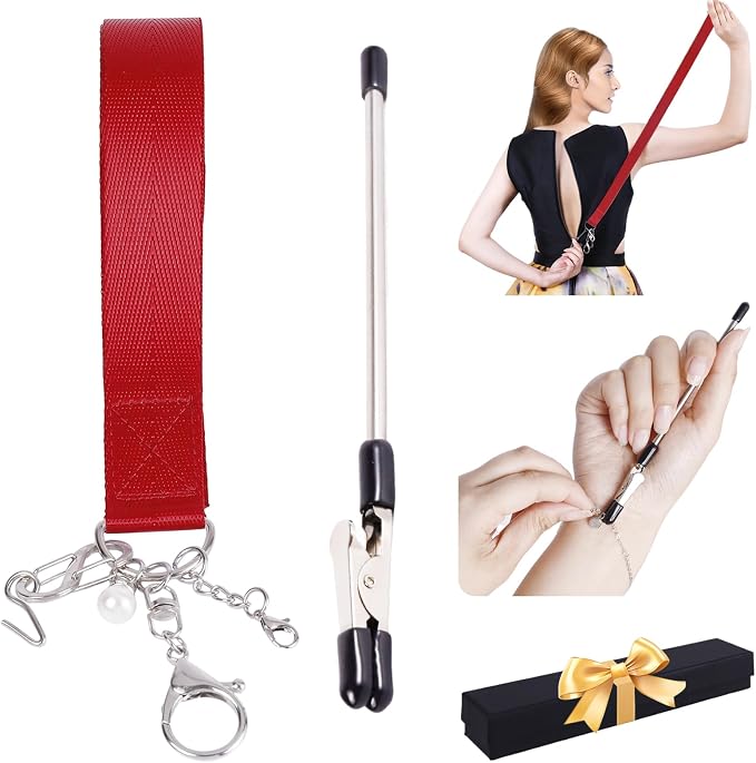 Zipper Helper Pull for Dresses and Bracelet Helper Tool Set, Zipper Puller Helper for Elderly, Women or Traveler, Bracelet Helper to Put on Yourself, Easy to Use