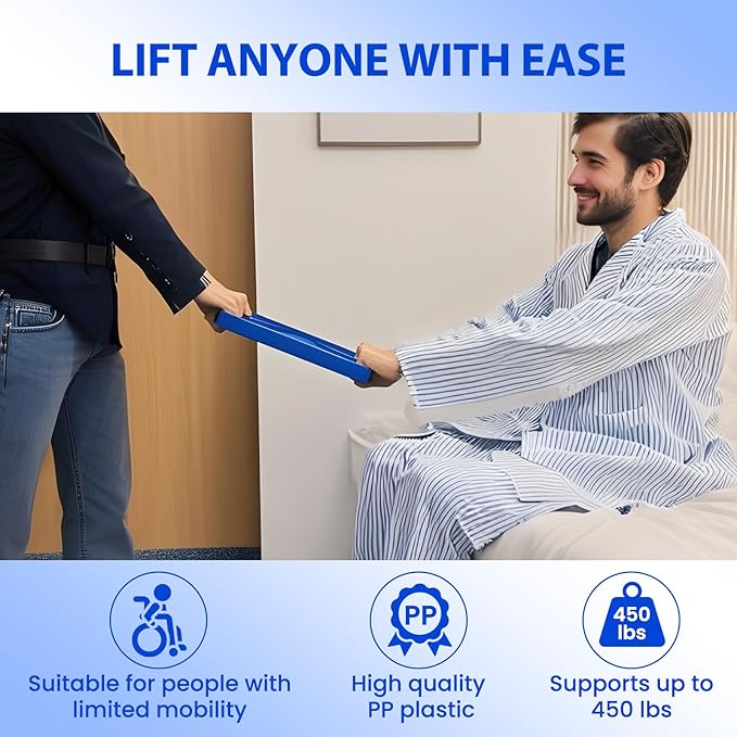 Lift Assist Standing Aid for Elderly: Portable Lift Aid Bar with No-Slip Grip Handle - Standing Aids & Supports Up to 450 lbs - Lifting Assists device to Transfer Elderly, Seniors, Handicap, 1PC