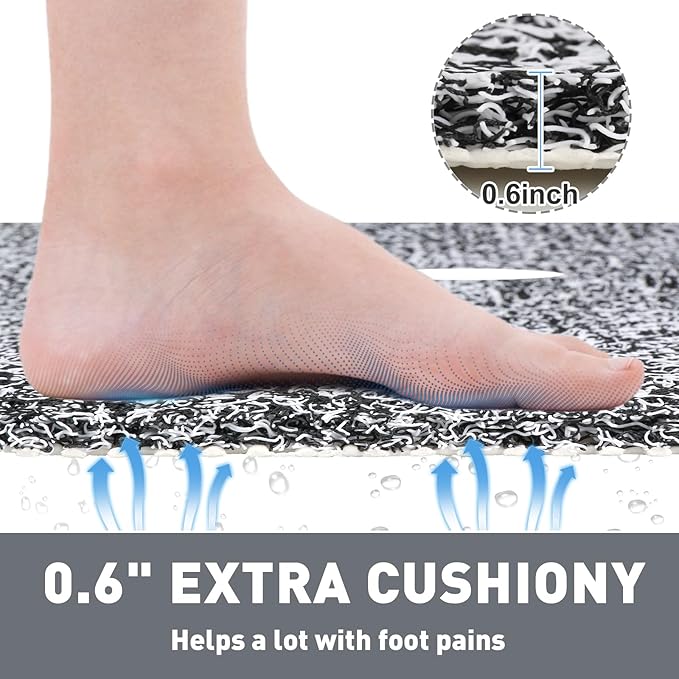 Shower Mat Non Slip: 24 x 24 Inch Square Shower Mats with Drain Hole in Middle - Soft Loofah Quick Drying Matt for Shower Stall