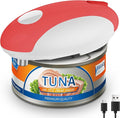 USB Rechargeable Electric Can Opener – Battery Operated, One Touch Automatic Operation, Magnetic Lid Holder & Smooth Edge Cutting, Cordless & Easy to Use for Seniors, Works with All Standard Cans