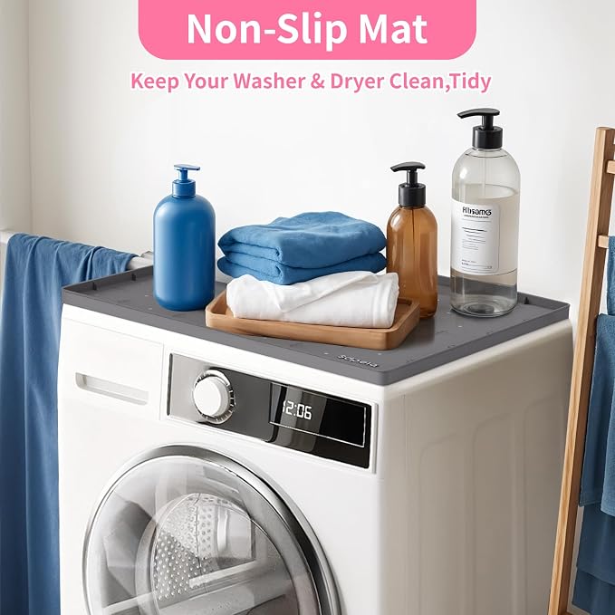 Sdpeia Under Sink Mat 22"×22" Waterproof Silicone Cabinet Liner & Sink Protector for Kitchen & Bathroom, Multi-Purpose Organizers Tray for Pets, Laundry, Cat Litter Mat,Gray
