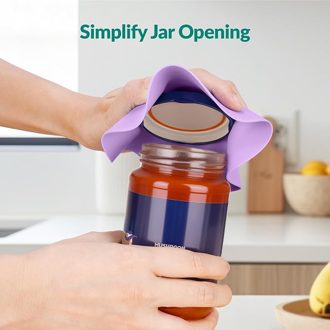 NIHOME Silicone Jar Opener – 6 Inch Large Anti-Slip Grip Pads, Premium 100% Food-Grade Silicone, Stylish Designer Colors, Multi-Purpose Heat-Resistant Mat & Coaster, Set of 4 (Morandi Colors)