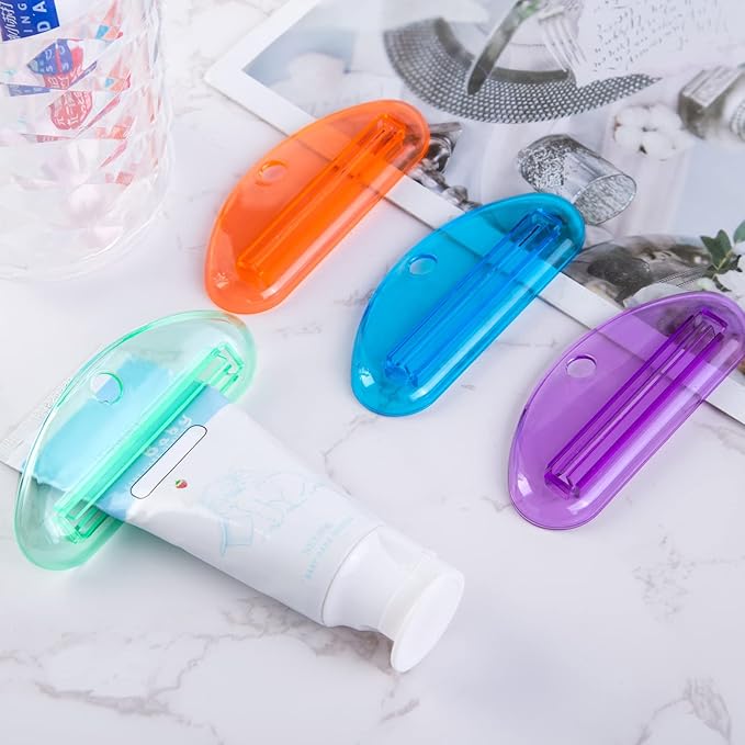 LOVEINUSA Toothpaste Tube Squeezer, 4PCS Toothpaste Squeezer Roller Tool for Bathroom, Home Use, Assorted Colors