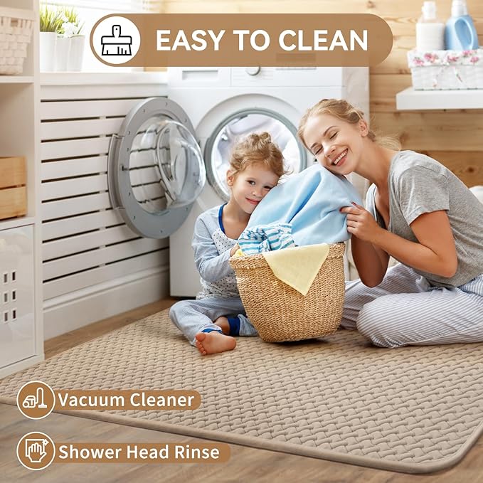 YDKGL Bathroom Rugs Non Slip, Super Absorbent Quick Dry Bath Mats for Bathroom, Foam Weave Texture Thin Bath Rugs Washable with Rubber Backing Fit Under Door Outside Shower, 20” x 31“
