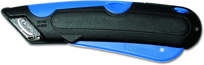 COSCO 091508 Easycut Cutter Knife w/Self-Retracting Safety-Tipped Blade, Black/Blue