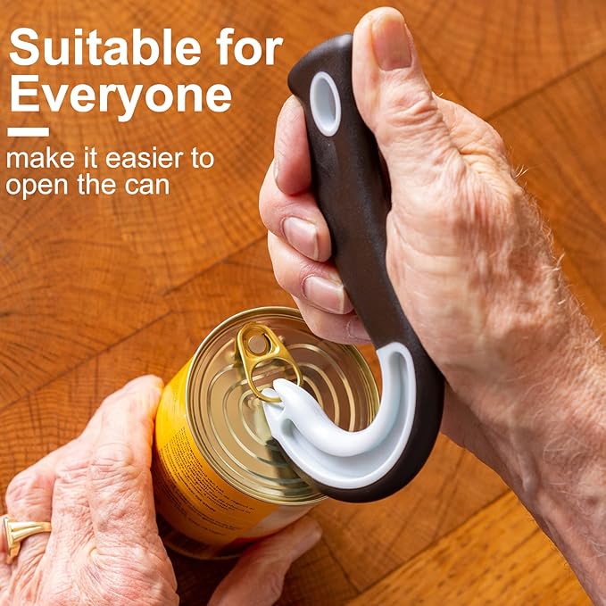 Mudder 2 Pieces Easy Open Ring Pull Can Opener for Soda and Food Cans Easy Grip Pop Opener Manual Ring-pull Helper for Ring Pull Tab Cans Tins Bottles