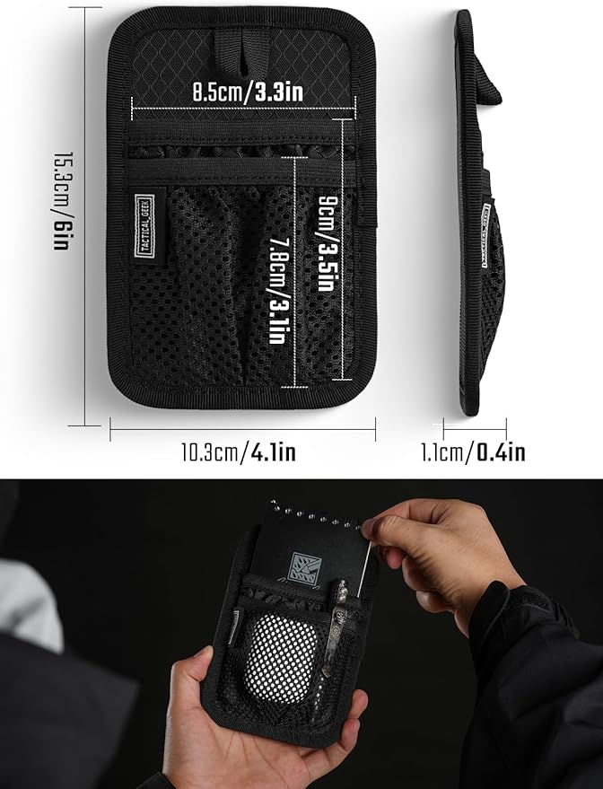 TACTICAL_GEEK EDC Organizer Board, Anti-Slip Elastic Woven Board, Utility Bag Insert Panel for Small Gear, Backpack Accessories (TCM4-Black)