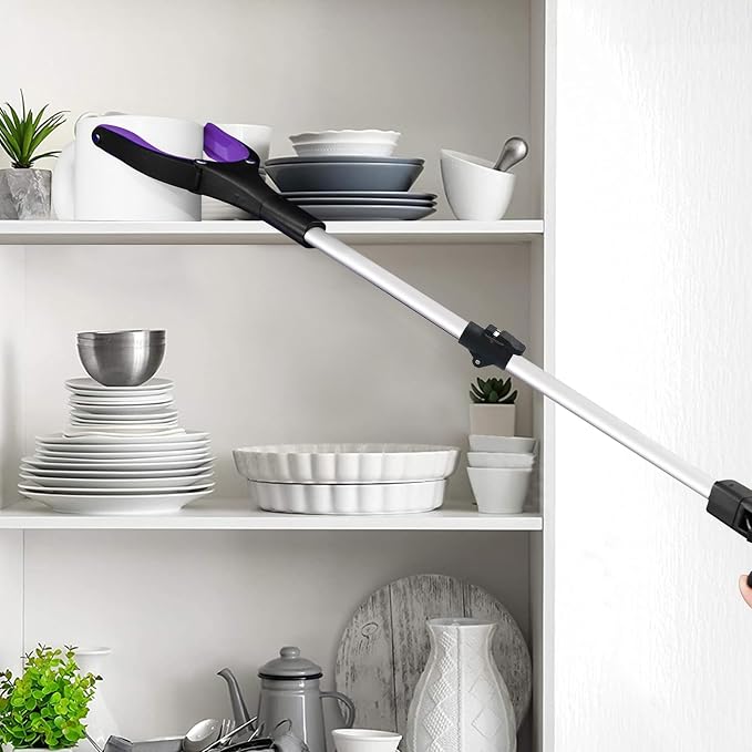 2 Pack 32 inch GrabRunner Heavy Duty(up to 10 lbs) Reacher Grabber Tool with Strong Magnetic (New Purple)