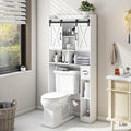 Vabches Over The Toilet Storage Cabinet, Farmhouse Storage Cabinet Over Toilet with Sliding Doors，Home Space-Saving Toilet Rack, for Bathroom, Restroom, Laundry