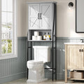 Over The Toilet Storage Cabinet, Over Toilet Bathroom Organizer with Barn Doors Above Toilet Storage Cabinet Spacesaver Rack Behind Toilet Bathroom Organizer (Gray)